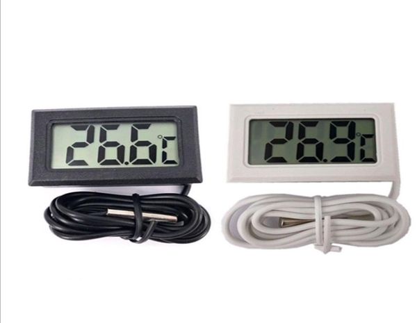 500 Stück digitales LCD-Display, Thermometer, Kühlschrank, Kühlschrank, Aquarium, Temperatur 50–110 °C, GT, Schwarz, Weiß, Farbe 3999046