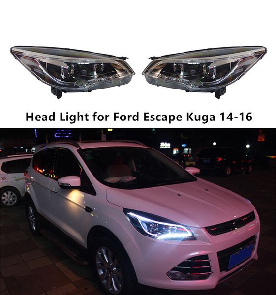 Kopflicht für Ford Escape Kuga LED-Tagfahrlicht 2014–2016, Blinker, Fernlicht, Projektorlinse