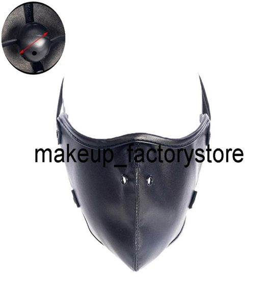 Massage Sex Spielzeug Schwarz Pu Leder Kopf BDSM Bondage Haube Maske Gag Erotische Flirten Erwachsene Spielzeug Einstellbar Cosplay Für paare8413878