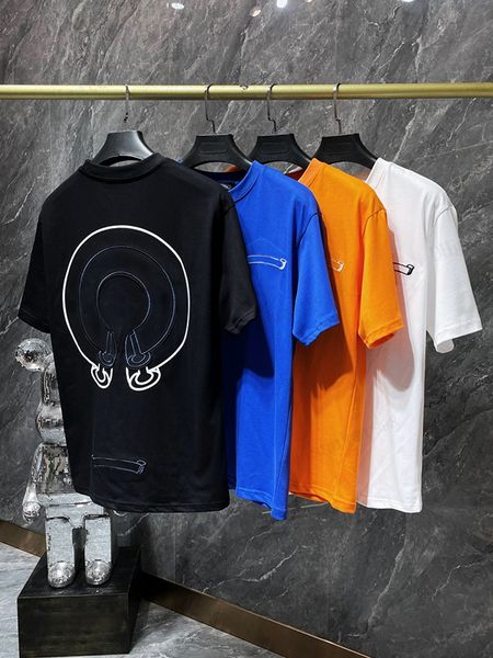 2024 mais novo designer camiseta homens mulheres streetwear corações camisetas moda hiphop impressão estereoscópica tee mens mulicolor algodão tees branco preto rosa roupas polos