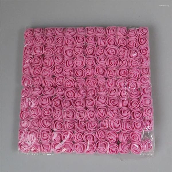 Fiori decorativi 144 pezzi 2,5 cm orsacchiotto di schiuma rosa artificiale confezione regalo fai da te matrimonio Natale decorazioni per la casa artigianali