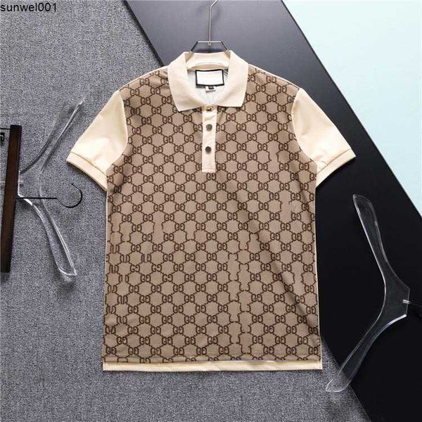 Polos dos homens novos roupas de marca dos homens de luxo camisas de designer casual moda cobra abelha impressão bordado camisa alta rua