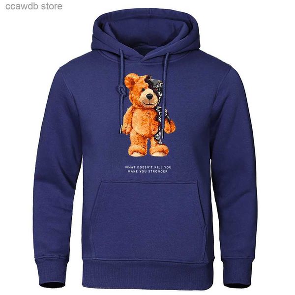 Sudaderas con capucha para hombre Sudaderas Oso de peluche Te muestro lo que soy realmente Parece sudaderas con capucha Moda para hombre Ropa divertida Sudaderas holgadas de gran tamaño Abrigo informal de calle T240110