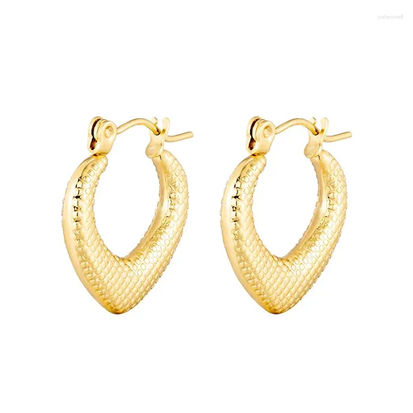 Серьги-кольца, винтажные золотые серьги с сердечками Huggie для женщин и мужчин, обручи из нержавеющей стали, ювелирные изделия, подарочные серьги Aretes De Mujer