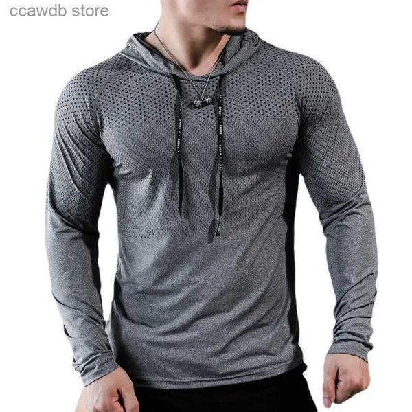 Erkek Hoodies Sweatshirts 2023 Mens Fitness Trailsuit Sport Hoodie Spor Salonu Joggers Kapüşonlu Egzersiz Atletik Giyim Kas Eğitimi Sweatshirt Üstleri T240110