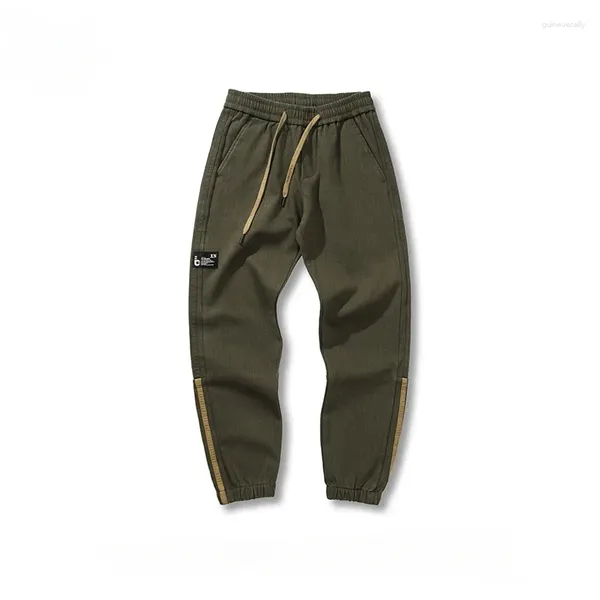 Pantaloni da uomo Autunno Inverno Twill di cotone elasticizzato più velluto ispessito dritto tinta unita Pantaloni sportivi casual da lavoro semplici