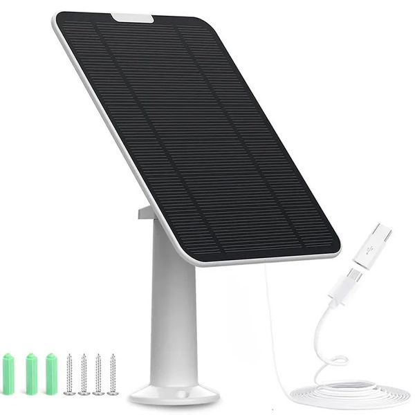 Paneles solares para cámara EufyCam 2C Pro 2 cam E E20 E40 S40 Reolink Argus etc Carga Micro USB y USBC 240110