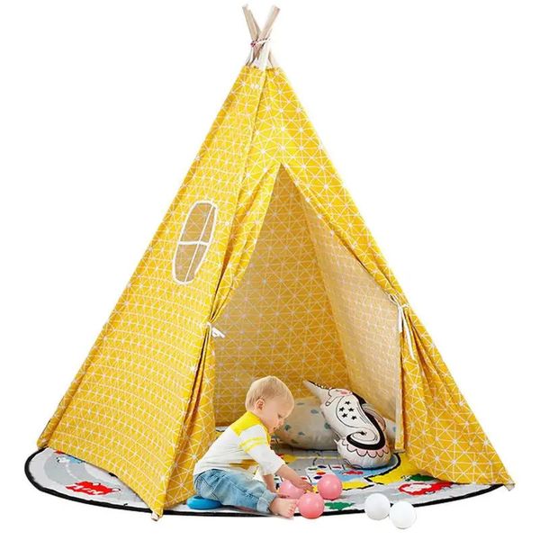 Teepee tenda para crianças jogar tenda leitura nook crianças barraca de acampamento brinquedos casa criança tenda crianças tenda ao ar livre jogar tenda dobrável 240109