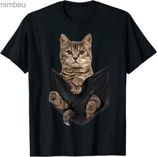 Erkek Tişörtler Güzel Kedi Grafik T-Shirt 3D Baskılı Günlük Tişört Erkekler Vintage Fashion Street Giyim Ropa Hombre Camiseta Kadınlar Büyük Boy Y2K Teel240110