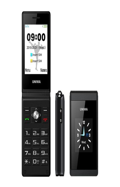 Original UNIWA X28 Handys Luxus Business Flip Phone GSM Big PushButton Old Man Mobile Dual Sim Bluetooth FM Radio entsperrt 7333291