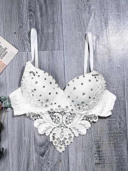 Elbise Dantel Camis Kadın Mahsul En İyi Rhinestones Pearl Sütyen Top Gece Kulübü Festival Parti Tank Top Sıcak Kız Mahsul Kadınlar 2023