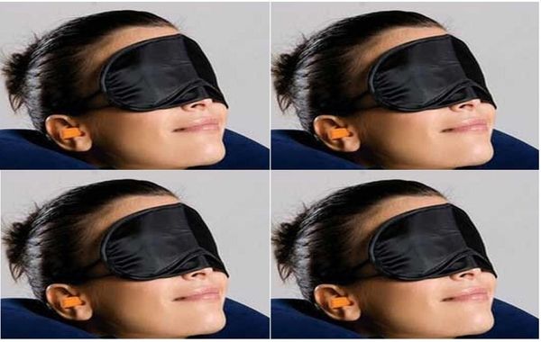 100 pz Maschera per il sonno Maschera per gli occhi Ombra Copertura per il pisolino Benda per dormire Sonno Viaggio Resto Moda Intero Nero Colori3859311