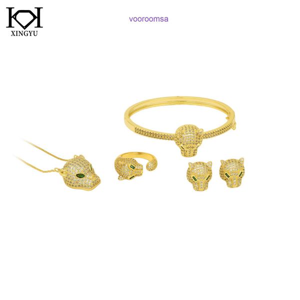 Luxuriöse Ringe, Designer-Schmuck, Herrenring, hochwertiger Carter-Anhänger mit personalisiertem und dominantem Tiger, galvanisiert mit echtem Gold, mit Originalverpackung