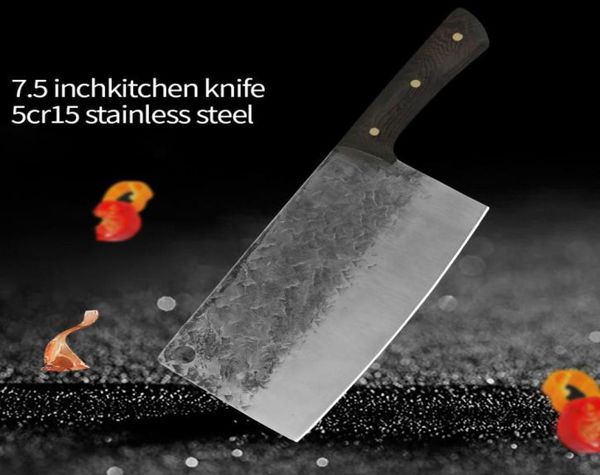 75 polegada grande osso chopper cutelo forjado chinês talher faca ferramenta de acampamento artesanal fatiado chef cozinha cortar faca3889491