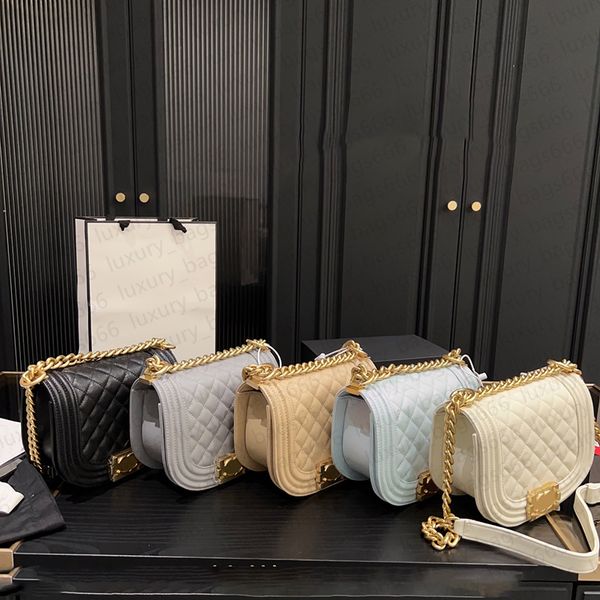 Bolsa crossbody de luxo bolsa de designer de alta qualidade sacos de corrente de aba de pele de cordeiro bolsa de ombro caviar couro moda ouro e prata corrente mulheres bolsas bolsa de embreagem bolsas senhora