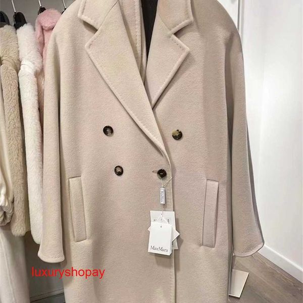 Женское пальто с запахом Maxmaras, пальто из верблюжьей шерсти, итальянское шерстяное кашемировое пальто Counter Pila 101801, короткий стиль, прямая трансляция, покупка без возврата или обмена RJ3F