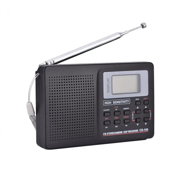 Radio Supporto radio portatile Radio Fm/AM/sw Radio tascabile USB Radio sveglia Radio Fm con auricolare