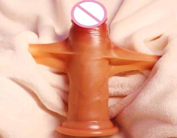 Doppio strato di silicone Dildo Real Touch pelle rimovibile con ventosa giocattoli del sesso per la masturbazione femminile pene realistico grosso cazzo X6838307