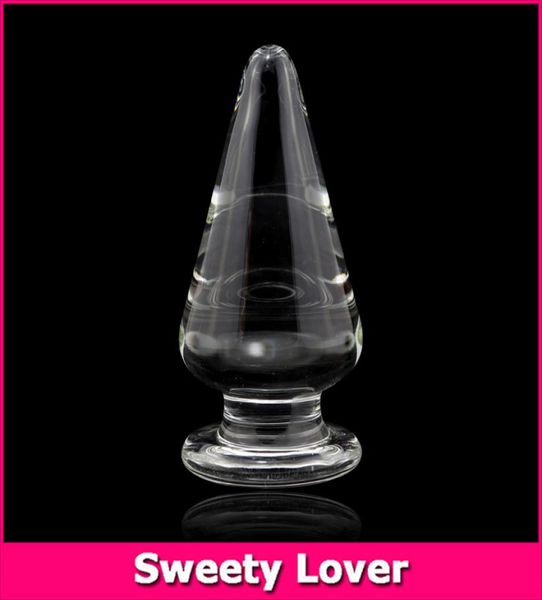 13 6 CM Super Big Size Plug anale in vetro Cono liscio Cristallo Grande Butt Plug Uomini Donne Giocattoli del sesso Prodotti del sesso per adulti 179013130917