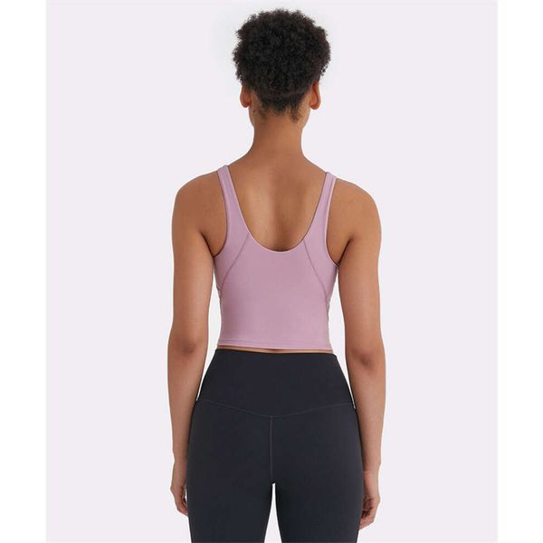 Lu Lu Align Lemon Canotta da palestra Canotta sexy attillata da yoga Nuda Pelle-amichevole Fitness Reggiseno sportivo da donna Morbido con imbottitura sul petto Assorbimento dell'umidità