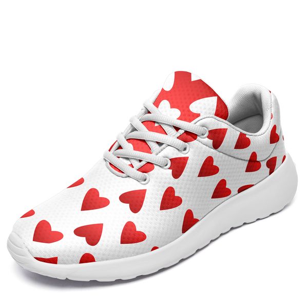 Coolcustomize personalizado valentine próprio design nome número texto logotipo casual rendas tênis de caminhada leve conforto moda homens mulheres preto branco sapatos esportivos