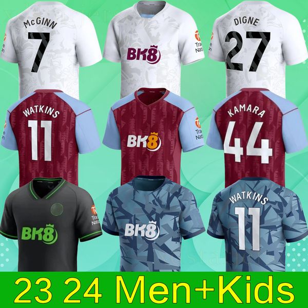 23 24 MartInez maglie da calcio DIABY WATKINS McGINN 2023 2024 AsTOn VilLaS maglia da calcio casa lontano bambini Camisetas MINGS BUENDIA Emiliano Maillot portiere nero