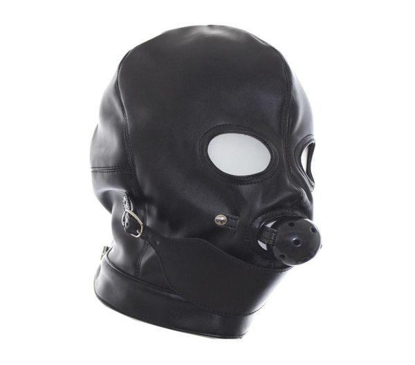 Fashion GIMP Vollmaske mit Kapuze, offenen Augen und Mund, Ballknebel, Bondage, Fetisch-Fesselung, R1726555532