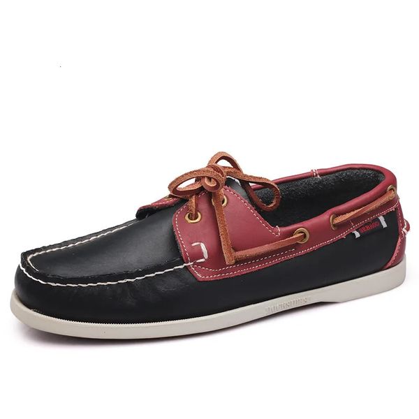 GAI GAI GAI Primavera Solido Calzature da barca da uomo Mocassini in pelle moda Slip on Lace Up Casual Uomo Comode scarpe pigre 240109