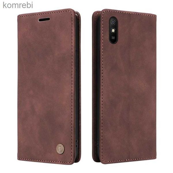 Handy Fällen Fall Für Redmi 9A Prime Brieftasche Flip Leder Telefon Fall Für Redmi 9i Einfarbig Saugnapf Funktion coverL240110