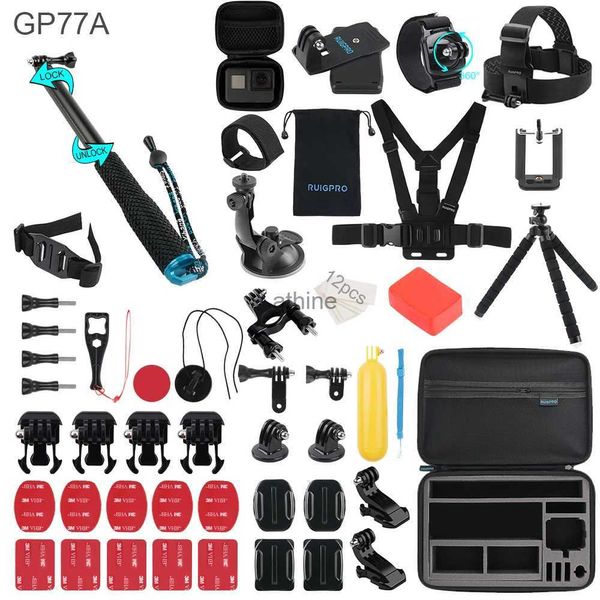 Monopodi selfie per accessori impostati per Go Pro Hero11 10 9 8 7 6 5kit 3 kit Stickie Testa per la testa per il petto per Eken Yi Eva Case YQ240110