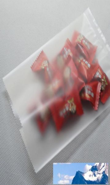 Borsa piatta trasparente satinata 200 pezzi 8x12 cm Opaco opaco Lucency Imballaggio alimentare Poly Pouch Bustina per biscotti Bustina termica Sigillo aperto P5322762