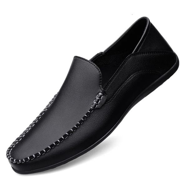 Männer 877 Echtes Leder Casual Formal Herren -Slipper Moccasins Italienisch atmungsaktiv auf männlichen Bootsschuhen und Größe 47 240109 s