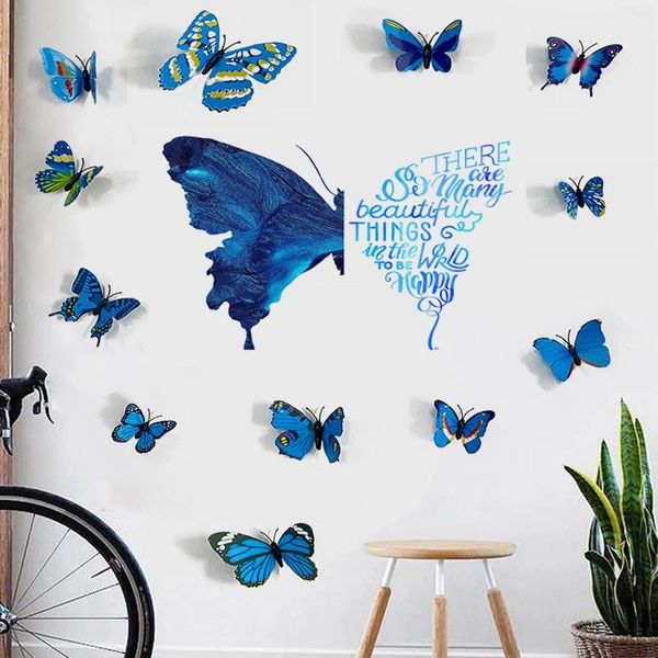 Adesivos de Parede 3D Borboleta PVC Decorativa Borboletas Decoração Adesivo na Janela de Casamento DIY ButterflyDecal