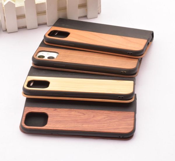 Luxus Flip magnetische Holzhüllen Leder Brieftasche Handyhülle Holzhülle für iPhone 13 12 Pro max2038793