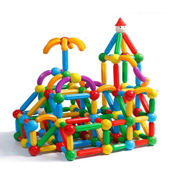 Magplayer blocos de construção magnéticos jogo brinquedo ímãs conjunto varas haste montessori educacional para crianças 240110