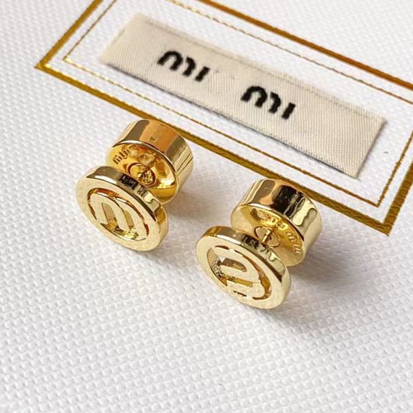 Stud 18K Gold M Brand Letters Designer Brincos de garanhão para mulheres retrô vintage círculo redondo de luxo Double late