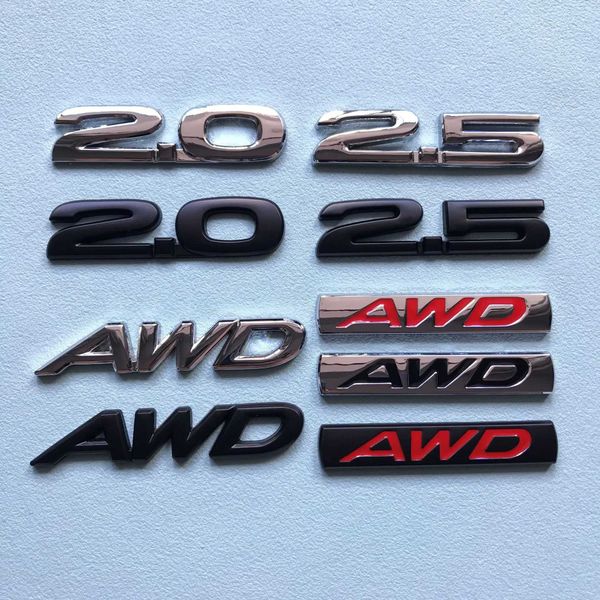 3D Metal 2.0 2.5 AWD Letras Emblema do porta-malas do carro Decalque para Mazda 3 5 6 CX30 CX3 CX5 CX-5 CX7 2.5 AWD Acessórios adesivos