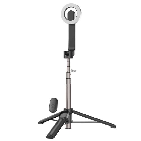 Selfie Monopods Tripé magnético Selfie Stick com controle remoto Bluetooth para 14 13 12 Pro Max 360 Ajuste giratório Suporte para telefone móvel YQ240110