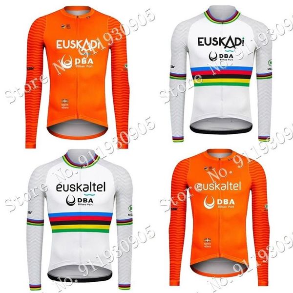 Euskaltel dba euskadi kış 2021 bisiklet forması uzun kollu kıyafetler erkek yarış yolu bisiklet gömlekleri bisiklet üstleri mtb üniforma ropa278o