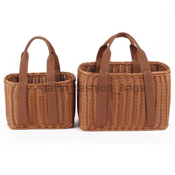 Totes s/l tamanho cesta feita à mão sacos de vime portátil saco de compras tecido piquenique cesta praia grande armazenamento catlin_fashion_bags