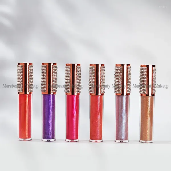 Lip Gloss Private Label Diamante Glitter Brilhante Matte Líquido Batom Cosméticos Maquiagem Lipgloss Base Vegan Logotipo Personalizado