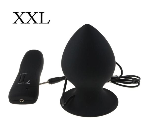 Super Big Size 7 Modalità Vibrante Butt Plug in silicone Grande vibratore anale Enorme plug anale Giocattoli erotici unisex Prodotti del sesso MX1912195110224