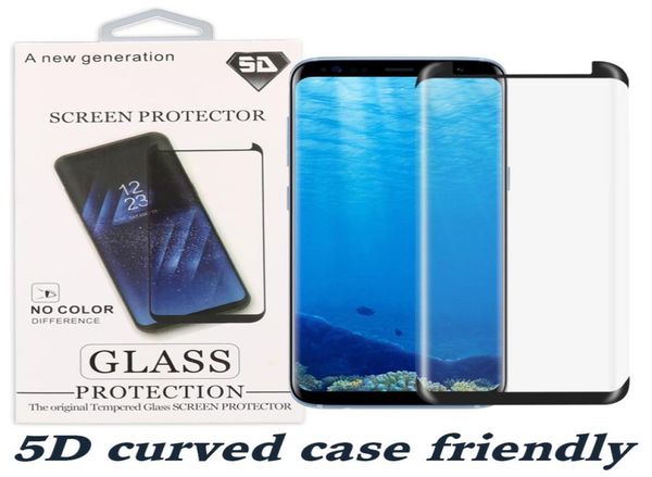 5D Full Curved Displayschutzfolie für Samsung S10 PLUS S10 Note 10 S20 Plus Hüllenfreundliches gehärtetes Glas für Samsung S9 Schutzfolie Fi6490437