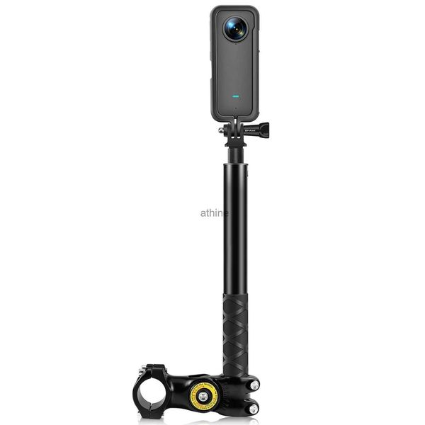 Selfie Monopiedi Moto Bike Invisibile Selfie Stick Staffa di montaggio per manubrio 28 cm-113 cm Lunghezza regolabile Vite da 1/4 di pollice per Insta360 X3 X2 YQ240110