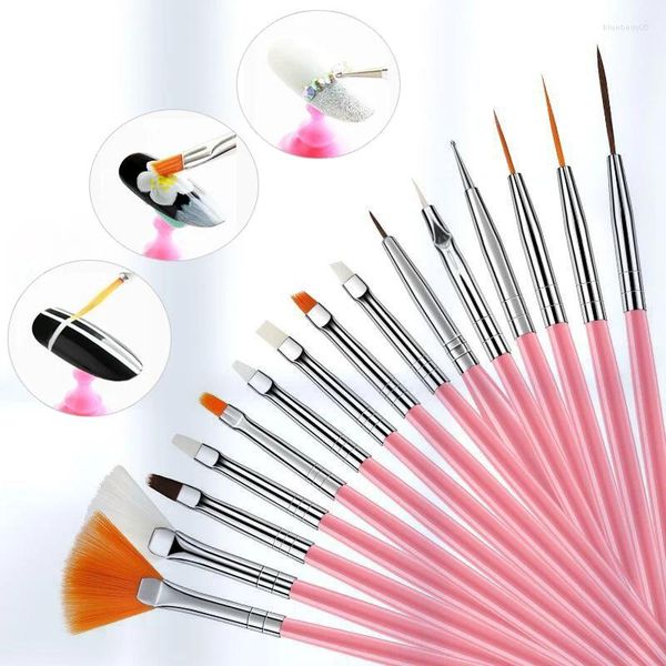 Nail Art Kits 3/15 Stücke Kunststoffgriff Pinsel Set Design Gelpoliermittel Malerei Zeichnung Acryl Pinsel Für Nägel Maniküre Werkzeuge