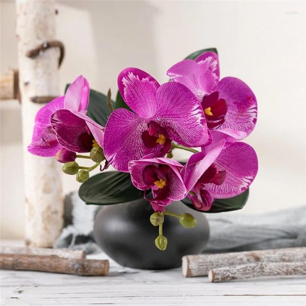 Dekorative Blumen, Phalaenopsis-Orchideen-Kombination, kurzer Zweig, simulierte Blume, Heimdekoration, handgehalten, Rose, Goldfisch, Gras, künstlich