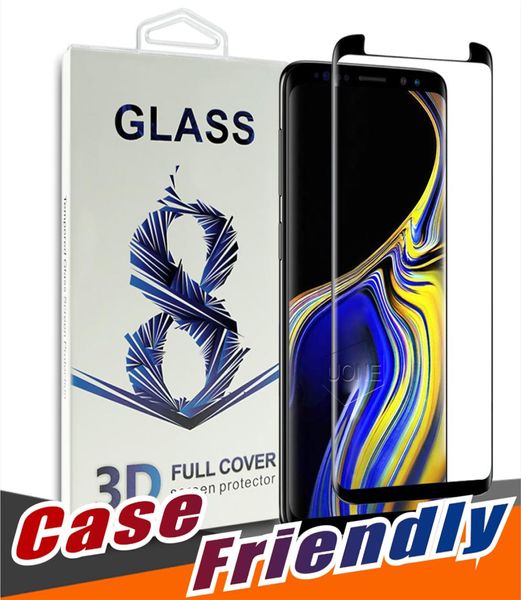 Per VERSIONE S10 5G Samsung Note 10 S10 S9 S8 Plus S20 NOTE 9 Custodia in vetro temperato 3D con copertura completa Schermo VERSIONE SENZA FORO Pro2423396