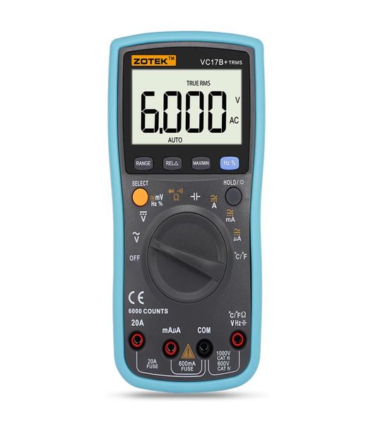 Zotek vc17bmultimetro digitale con gamma automatica per display LCD a grande schermo, ciclo di lavoro con frequenza true RMS, display da 6000 parole1278228