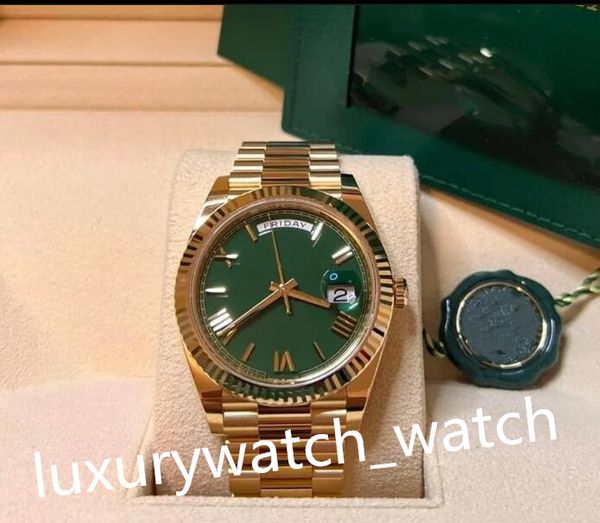 Мужские часы классической серии, размер 41 мм, розовое золото, автоматический механический механизм, нержавеющая сталь с сапфировым стеклом, высококачественные президентские часы, оригинальная упаковка