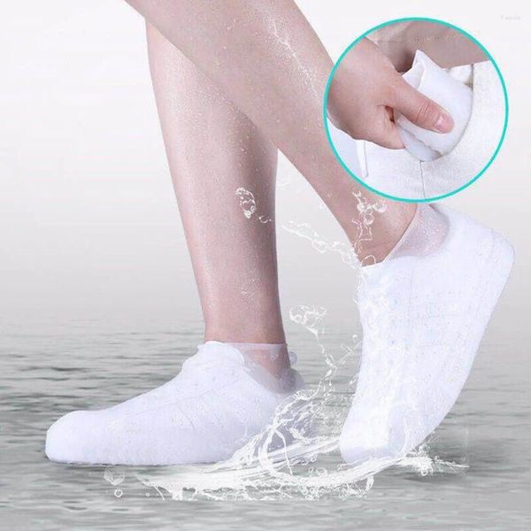 Impermeabili Copriscarpe in silicone impermeabile Stivali da pioggia alti Protezione per scarpe antiscivolo Calzature ispessite riutilizzabili per esterni Bambini